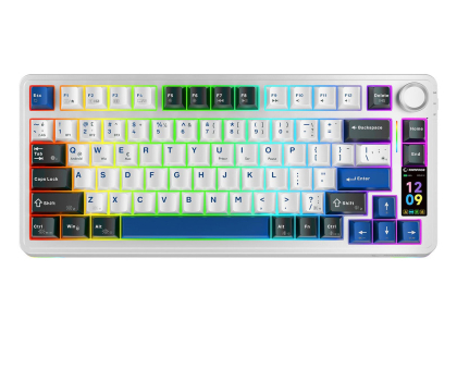 Klawiatura RAMPAGE Quell Pro mechaniczna Ekran, Gasket, Hot-Swap 2,4G + BT QUELLPRO-WHITE